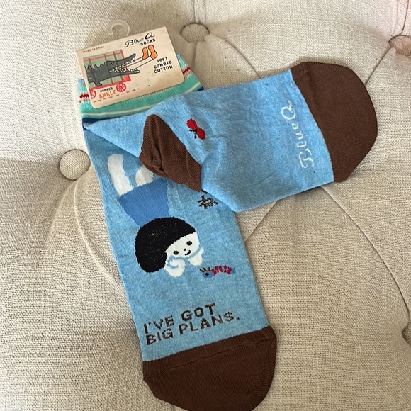 Blue Q “I’ve got big plans” ankle socks size 5-10 - Picture 2 of 3